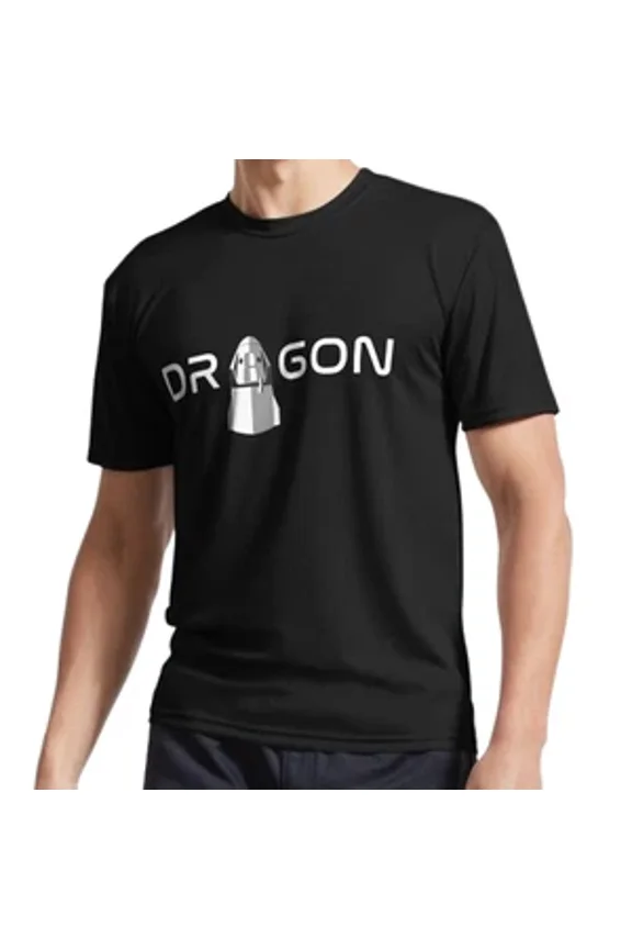 Reprint Rare New SpaceX Crew Dragon Logo Art Active Logo T-Shirt Funny Size S to 5XL