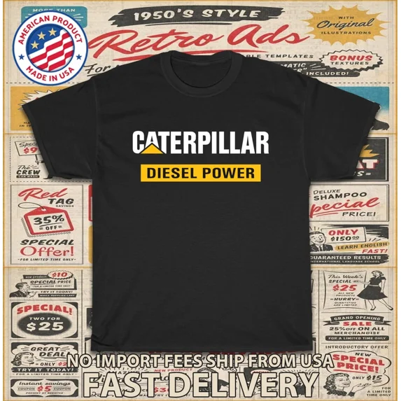 Reprint Rare New Tee Shirt Cat Diesel Power Logo Men's T-Shirt American T-Shirt