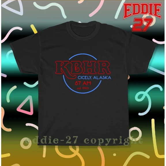 Reprint Rare New Tee Shirt KBHR Northern Exposure Radio Men's T-Shirt American Tee Shirt