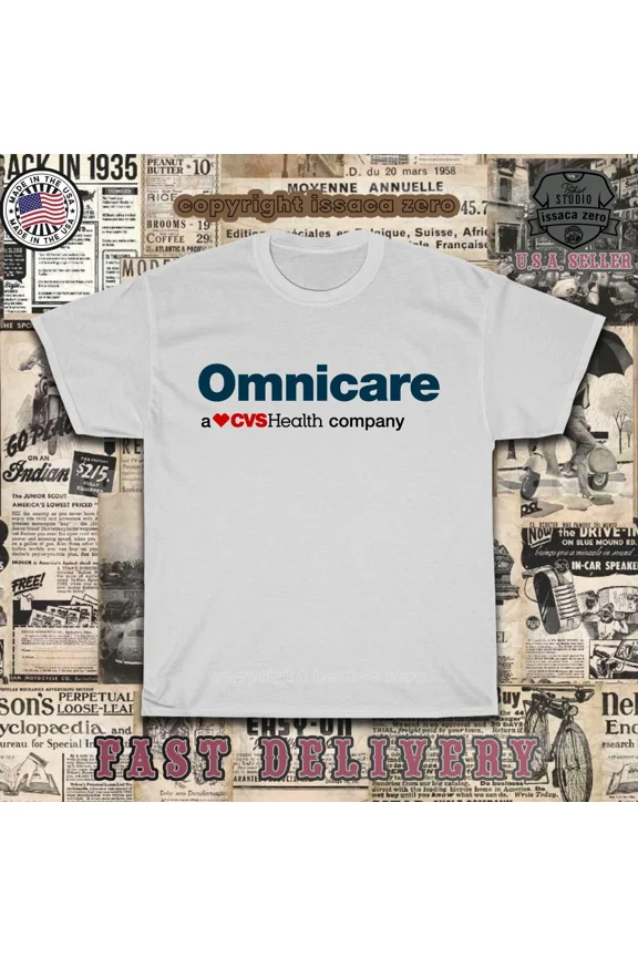Reprint Rare New Tees Omnicare CVS Health Company Logo Men's T-Shirt American Tees Shirt