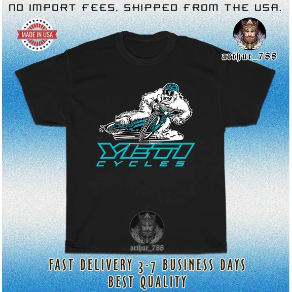 Reprint Rare New Yeti Cycles Men's T-Shirt American Size T-Shirt
