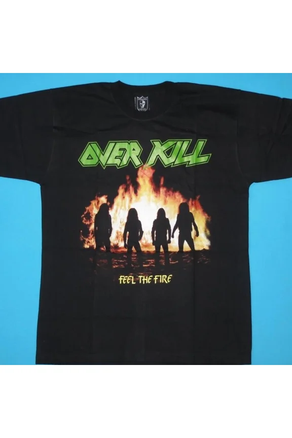 Reprint Rare OVERKILL FEEL THE FIRE Band T-Shirt