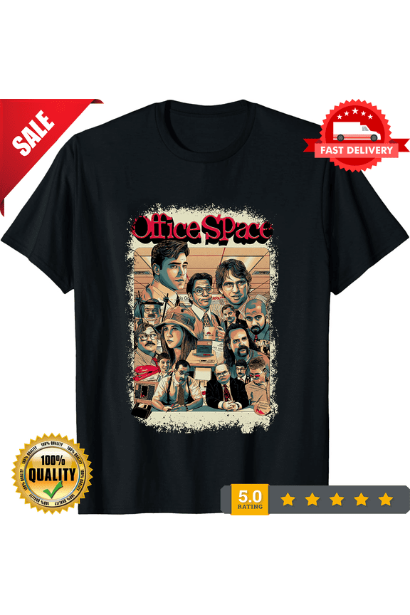 Reprint Rare Office Space (1999) Movie Poster Inspired T-Shirt Retro 90s Tee Unisex, NEW TRENDING ITEM-TH72752