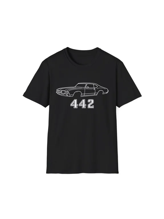Reprint Rare Olds 442 Shirt – Classic Muscle Car Silhouette Graphic Tee