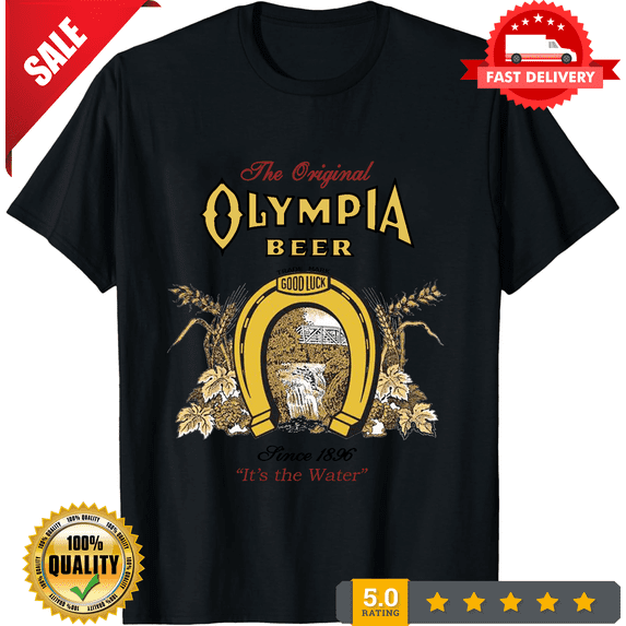 Reprint Rare Olympia Beer Horse Good Luck Its T Shirt Adult Top Tee Unisex 3952, ULTRA LIMITED-TH71455