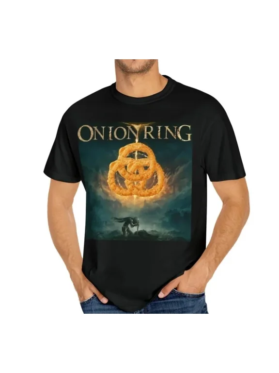 Reprint Rare Onion Ring Elden Ring Funny Meme T-shirt Graphic Tee Shirt Unisex