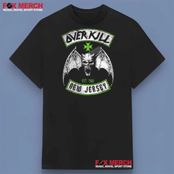 Reprint Rare OverKill Band New Jersey Est 1980 Shirt