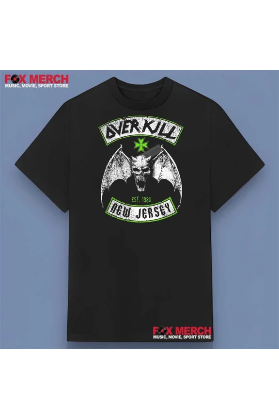 Reprint Rare OverKill Band New Jersey Est 1980 Shirt