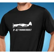Reprint Rare P-47 Thunderbolt Fighter WWII Classic Outline Design Tshirt NEW