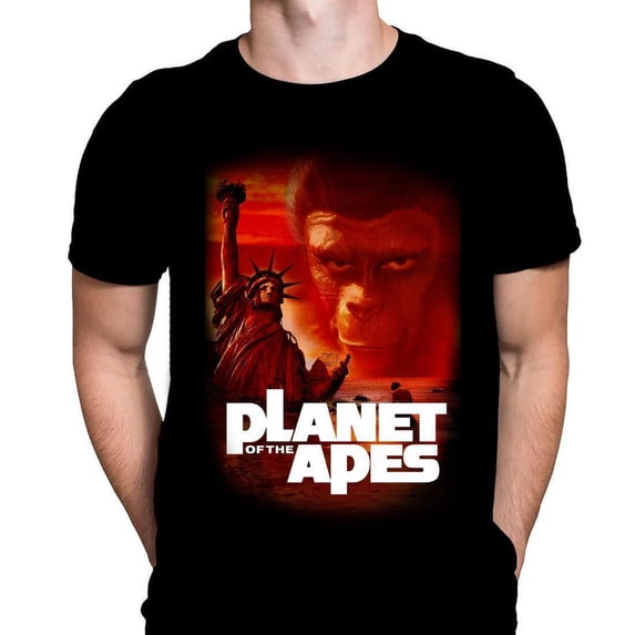Reprint Rare PLANET OF THE APES - Black T-Shirt - Sizes S - 5XL - Horror Halloween Tee
