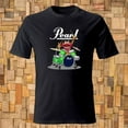 thumbnail image 1 of Reprint Rare Pearl Drums Cartoon Logo Men's Black T-shirt, 1 of 2