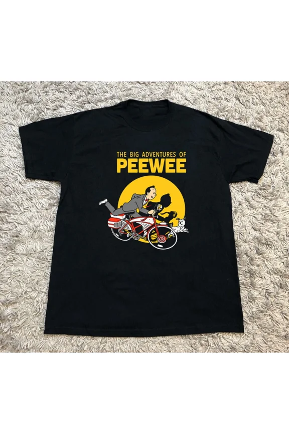 Reprint Rare Pee Wee Herman Black Cotton T-shirt S to 5XL DM469