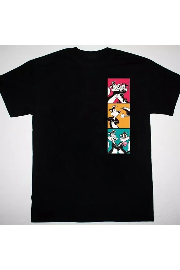 Reprint Rare Pepe Le Pew T-Shirt black short sleeve Unisex All sizes BL1076