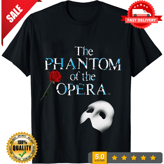 Reprint Rare Phantom Of The Opera Musical Mask Men's Black T-Shirt Size S-5XL, ULTRA LIMITED-TH75226