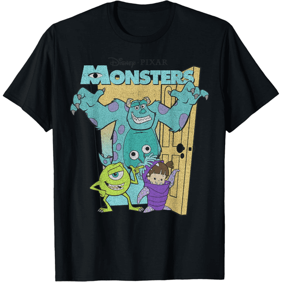 Reprint Rare Pixar Monsters Inc. Mike Sully Boo Group Poster t shirt