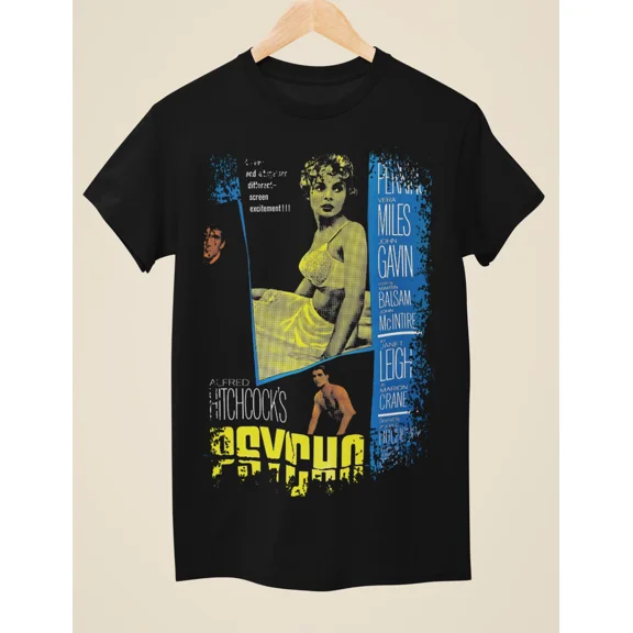 Reprint Rare Psycho - Movie Poster Inspired Unisex Black T-Shirt
