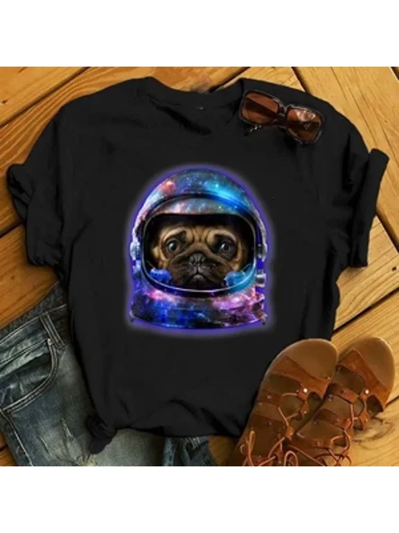 Reprint Rare Pug in Space Galaxy Astronaut Helmet, Dog, T-Shirt - Gift for Dog Lovers