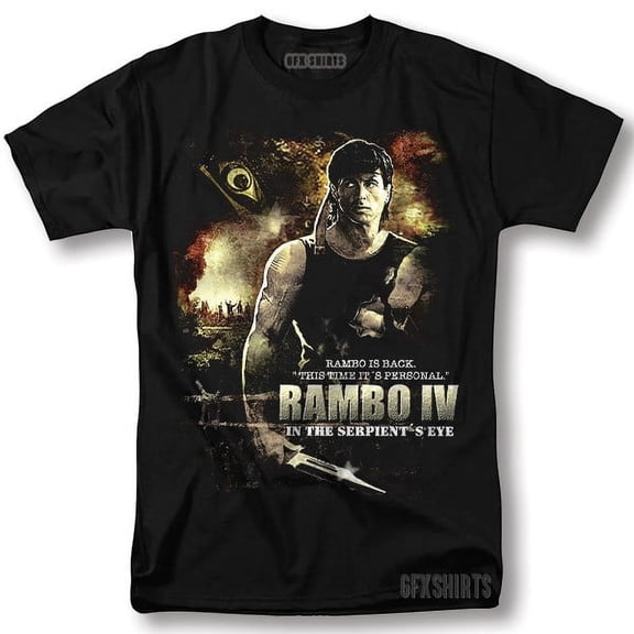 Reprint Rare Rambo Shirt Graphic Movie Classic Retro Vntg Graphic Design T-Shirt