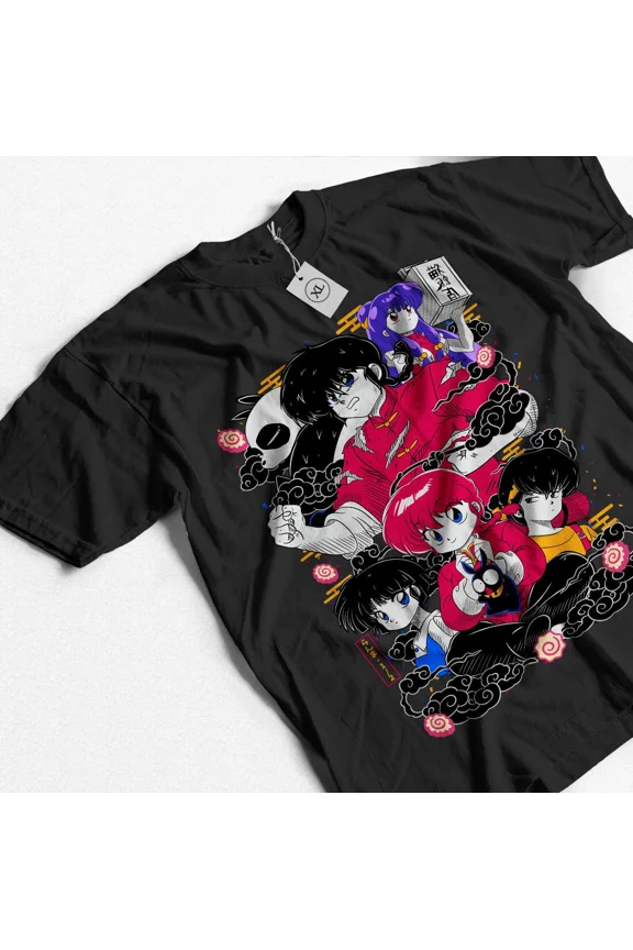 Reprint Rare Ranma T-Shirt Saotome Genma Panda hampoo Rumiko Takahashi Girl Kawaii Shirt