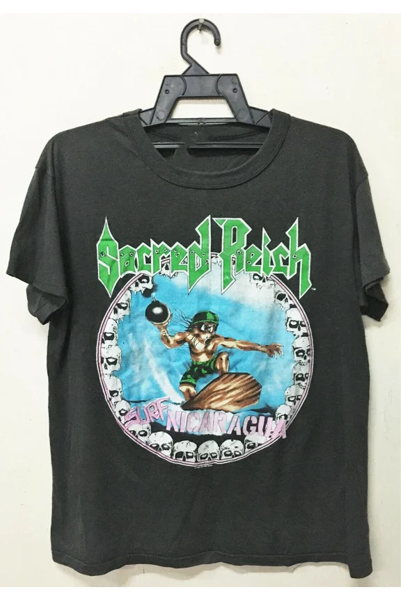 Reprint Rare Rare Sacred Reich 90s Short Sleeve Black S-2345XL Unisex T-shirt S3415
