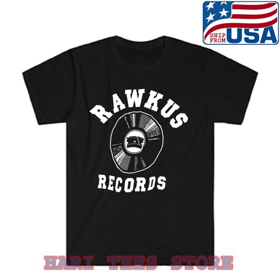 Reprint Rare Rawkus Records Men's Black T-shirt Size S to 5XL