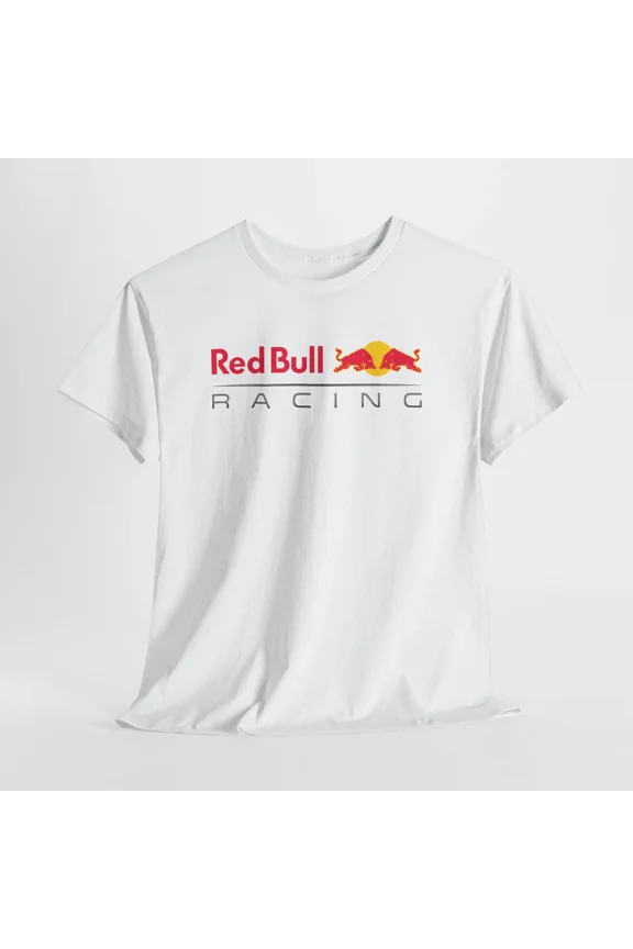 Reprint Rare Red Bull Racing Unisex Graphic White Tshirt Cotton Tee Sizes S-3XL F1 Fans