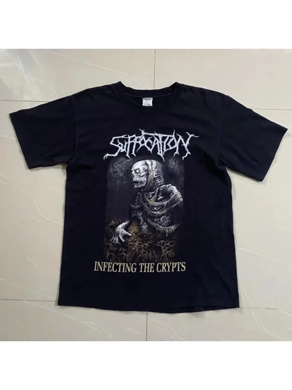 Reprint Rare Reprint Suffocation Infecting The Crypts T-shirt Black Short sleeve tee