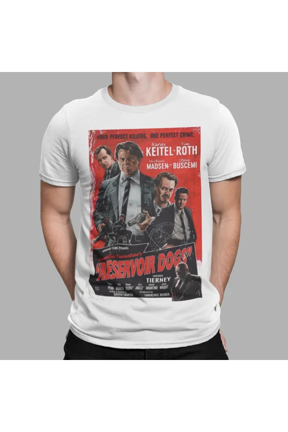Reprint Rare Reservoir Dogs T-Shirt 90s Tarantino Movie Retro Vintage Hipster Unisex Tee
