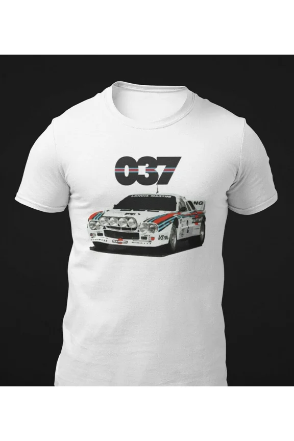 Reprint Rare Retro Rally Racing 037 Race Car T-Shirt