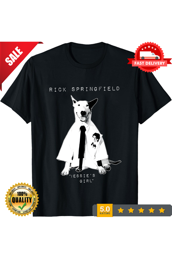 Reprint Rare Rick Springfield Jessie's Girl Single Men's T-Shirt 80's Pop Music Singer Concer, CROWD FAVORIT-TH77532