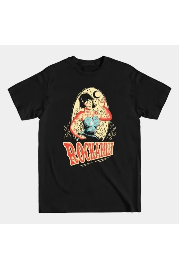 Reprint Rare Rockabilly Burn Classic Unisex Cotton T-Shirt Retro Style Tee Sizes S–5XL