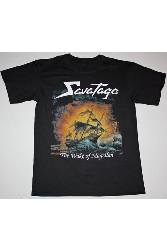 Reprint Rare SAVATAGE MAGELLAN'S Wake up Cotton Black For Men T-shirt S-4XL NG2200