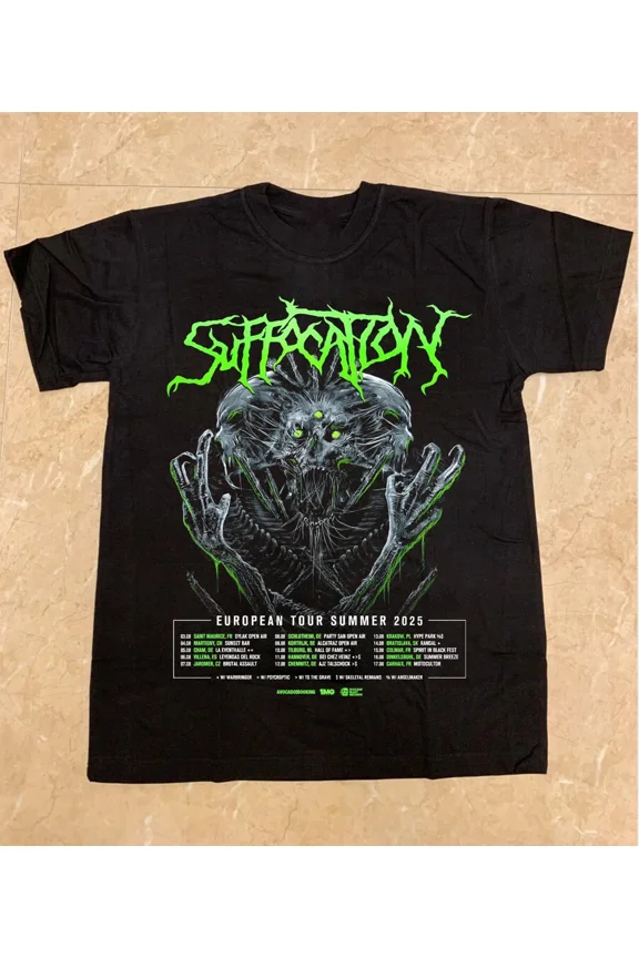 Reprint Rare SUFFOCATION Tour 2025 Gift For Fans S to 5XL Unisex T-shirt QT474