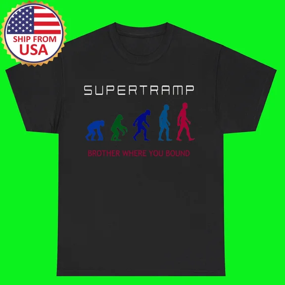 Reprint Rare SUPERTRAMP Brother Where You Bound Black T-Shirt Size S - 5XL