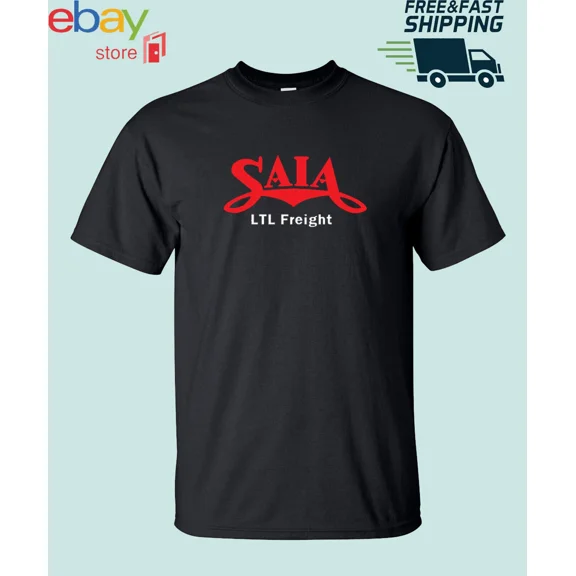 Reprint Rare Saia LTL Freight Shipping & Logistics Services logo t shirt American Funny USA