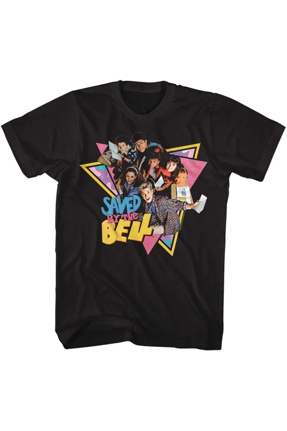 Reprint Rare Saved By The Bell Group Triangles TV Shirt