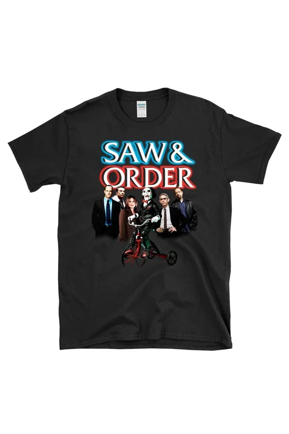Reprint Rare Saw and Order Funny TV Horror Movie Shirt, Halloween Gift
