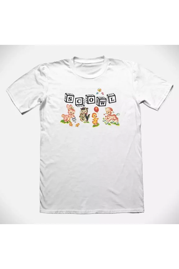 Reprint Rare Scowl Band Logo Graphic T Shirt Full Size S-5XL