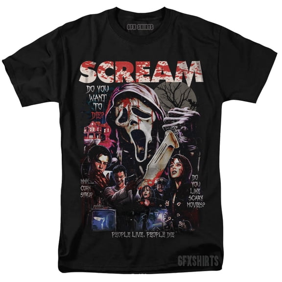 Reprint Rare Scream Ghostface 90s Holloween Horror Movie vtg Graphic design T-Shirt