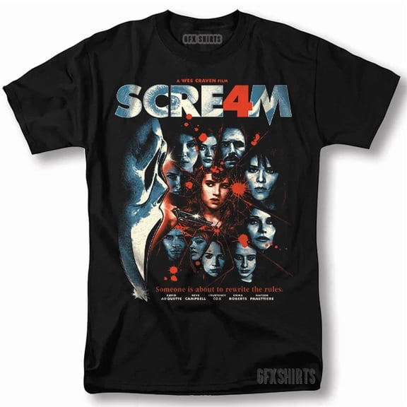 Reprint Rare Scream Ghostface Shirt Horror Movie Vintage Graphic Design T-Shirt