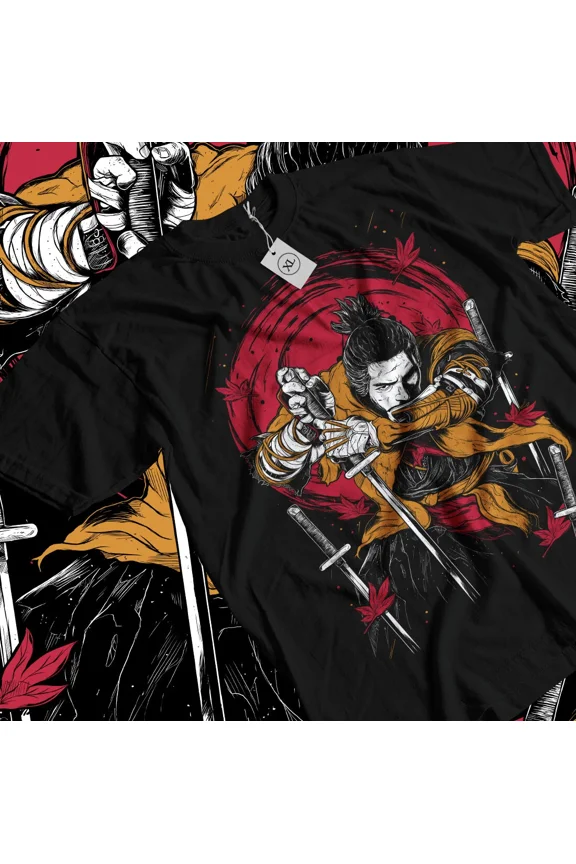 Reprint Rare Sekiro Wolf T-Shirt Anime Vintage Special T-shirt Manga Shirts Anime Love shirt