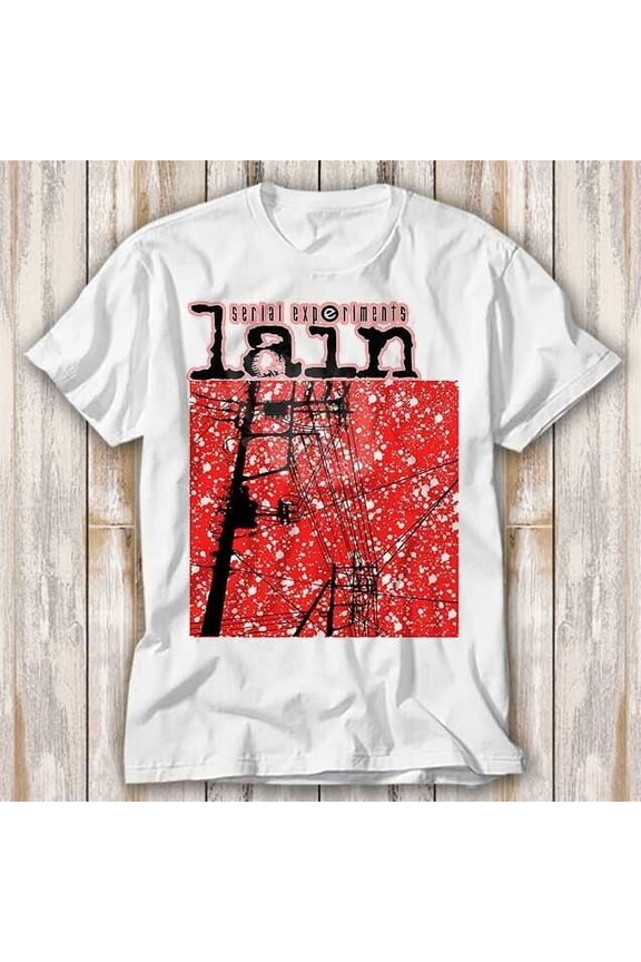 Reprint Rare Serial Experiments Lain Street Electricity Road T Shirt Top Tee Unisex 4111