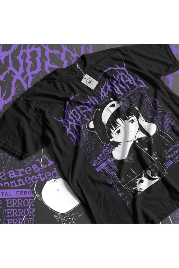 Reprint Rare Serial Experiments Lain T-Shirt lain miku Shirt Anime Manga Gift Unisex Shirt