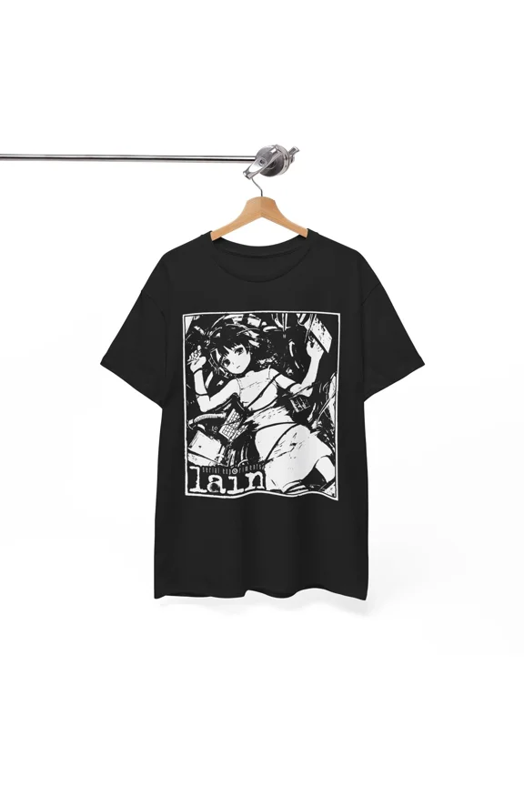 Reprint Rare Serial Experiments Lain T-shirt - Lain Iwakura Tee,Anime Manga Otaku Unisex Tee