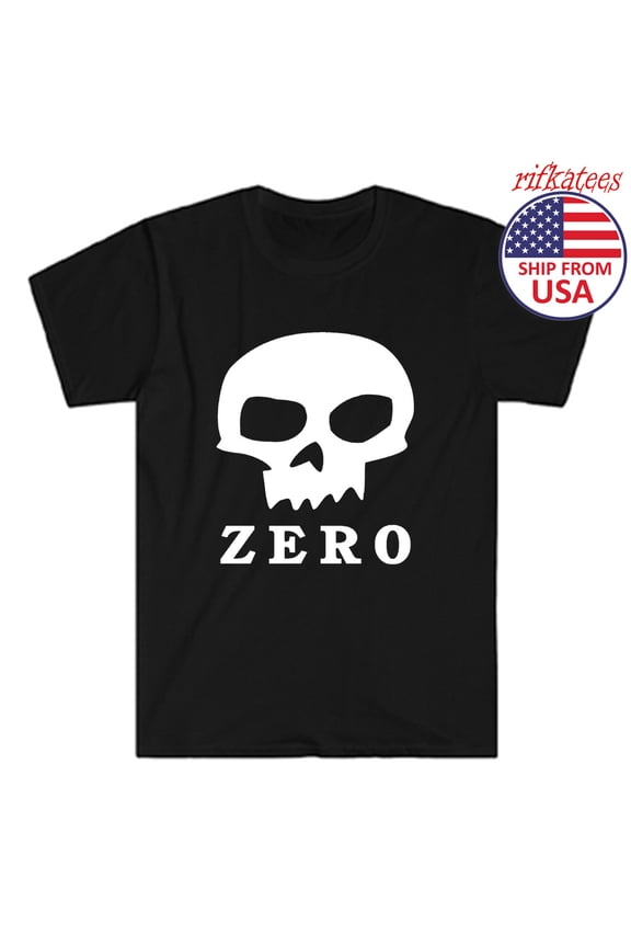 Reprint Rare Skateboarding Zero Skull Retro Cartoon Men's Black T-Shirt Size S to 5XL