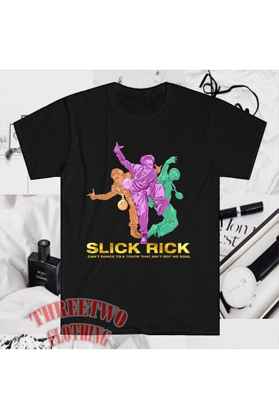 Reprint Rare Slick Rick Men's Black T-Shirt Size S to 5XL