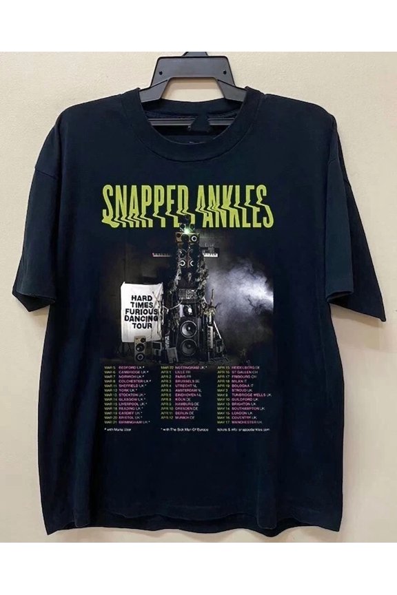 Reprint Rare Snapped Ankles Band Hard Times Furious Dancing Tour Shirt Full Size S-5X BL1280