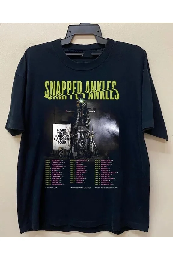 Reprint Rare Snapped Ankles Band Hard Times Furious Dancing Tour Shirt Full Size S-5X BL1280