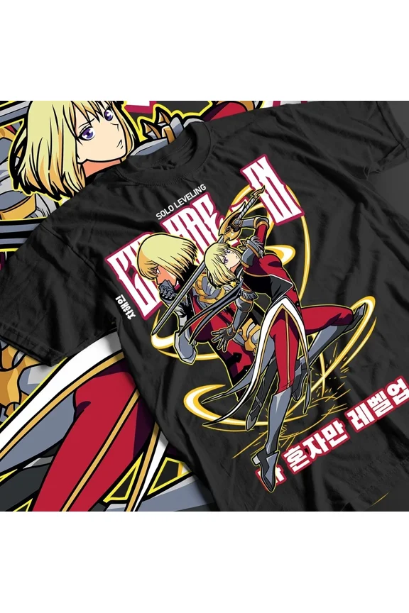 Reprint Rare Solo Leveling Anime T-shirt, Sung Jin-woo Tee, Cha Hae-in Shirt