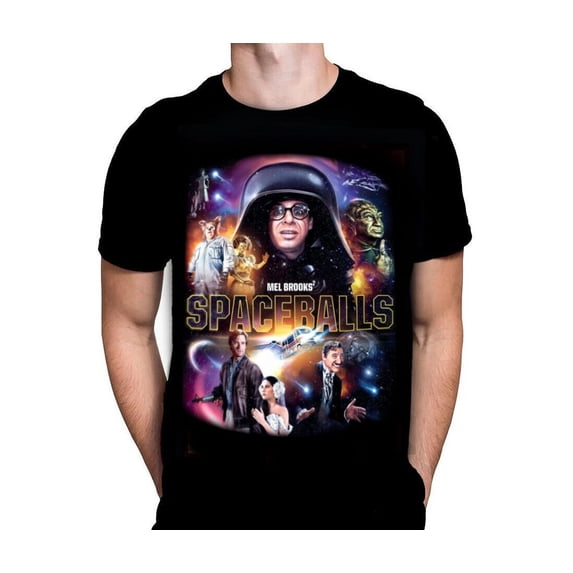Reprint Rare Spaceballs- Mens Black - Mel Brooks Comedy Space Movie -T-Shirt - Sizes S - 5XL